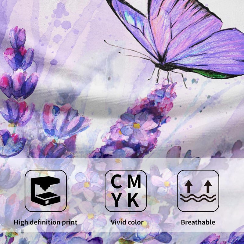 Granbey Watercolor Lavender Butterfly Kitchen Towels Set of 2 Purple Flower Butterflies Decorative Dish Towels Spring Floral Drying Baking Cooking Cloth Seasonal Super Soft Towels for Home Kitchen Face Towel - Image 3